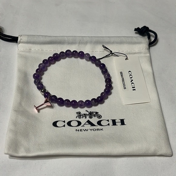 Coach Beaded Stretch Martini Bracelet Semi Precious - Picture 6 of 6